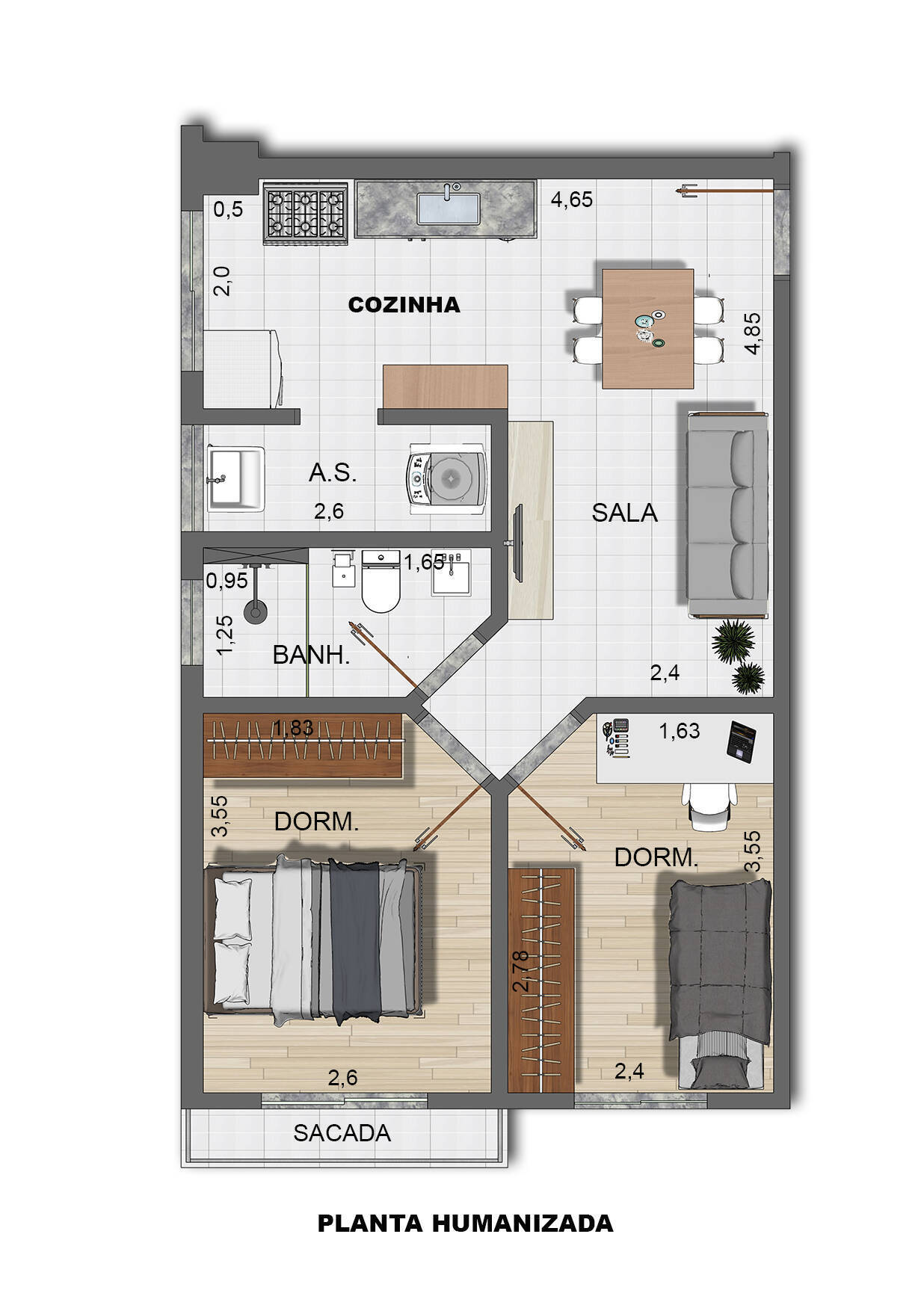 Apartamento, 2 quartos, 51 m² - Foto 3