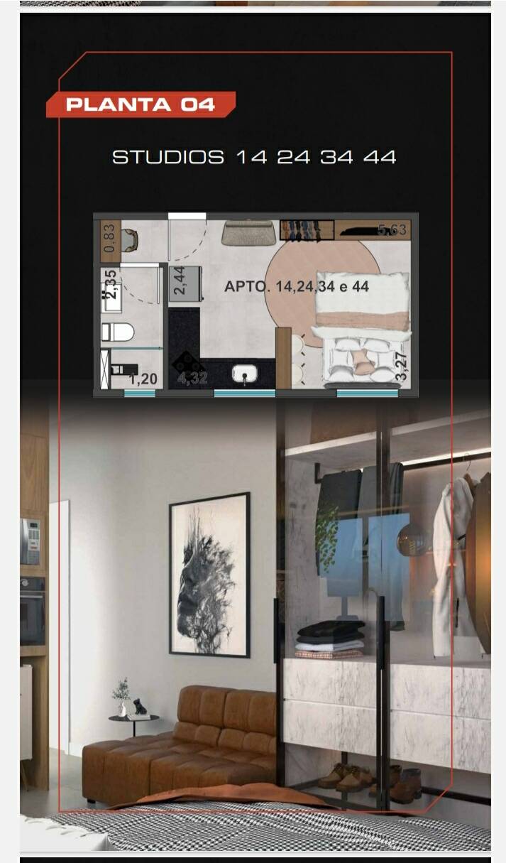 Apartamento, 1 quarto, 21 m² - Foto 7